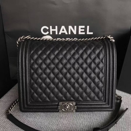 Boy Chanel Flap Shoulder Bag Black Original Cannage Pattern A67087 Silver Boy Chanel Flap Shoulder Bag Black Original Cannage Pattern A67087 Silver