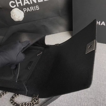 Boy Chanel Flap Shoulder Bag Black Original Cannage Pattern A67087 Silver Boy Chanel Flap Shoulder Bag Black Original Cannage Pattern A67087 Silver