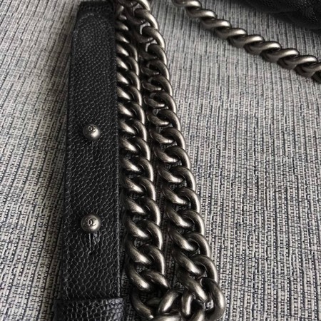 Boy Chanel Flap Shoulder Bag Black Original Cannage Pattern A67087 Silver Boy Chanel Flap Shoulder Bag Black Original Cannage Pattern A67087 Silver