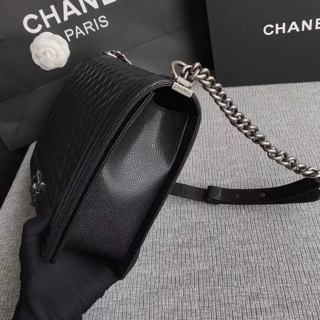 Boy Chanel Flap Shoulder Bag Black Original Cannage Pattern A67087 Silver Boy Chanel Flap Shoulder Bag Black Original Cannage Pattern A67087 Silver