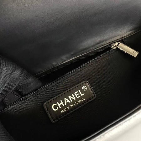Boy Chanel Flap Shoulder Bag Black Original Sheepskin Leather A67087 Silver Boy Chanel Flap Shoulder Bag Black Original Sheepskin Leather A67087 Silver