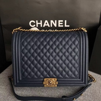 Boy Chanel Flap Shoulder Bag Blue Original Cannage Pattern A67087 Gold Boy Chanel Flap Shoulder Bag Blue Original Cannage Pattern A67087 Gold