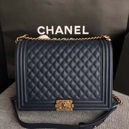 Boy Chanel Flap Shoulder Bag Blue Original Cannage Pattern A67087 Gold Boy Chanel Flap Shoulder Bag Blue Original Cannage Pattern A67087 Gold