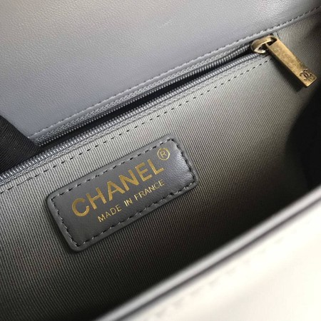 Boy Chanel Flap Shoulder Bag Grey Original Sheepskin Leather A67087 Gold Boy Chanel Flap Shoulder Bag Grey Original Sheepskin Leather A67087 Gold