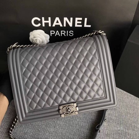 Boy Chanel Flap Shoulder Bag Grey Original Sheepskin Leather A67087 Silver Boy Chanel Flap Shoulder Bag Grey Original Sheepskin Leather A67087 Silver