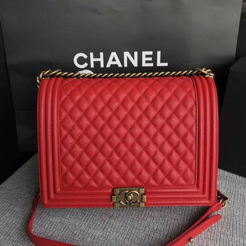 Boy Chanel Flap Shoulder Bag Red Original Cannage Pattern A67087 Gold Boy Chanel Flap Shoulder Bag Red Original Cannage Pattern A67087 Gold