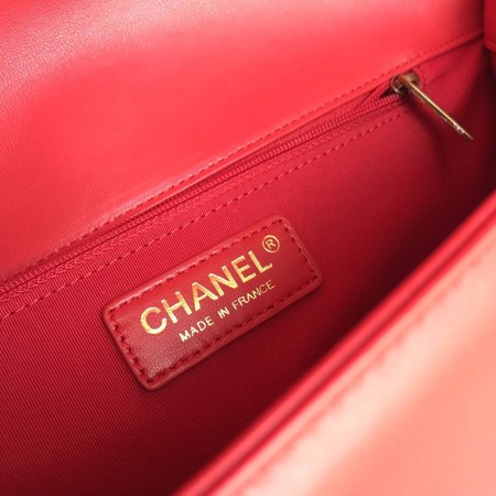 Boy Chanel Flap Shoulder Bag Red Original Sheepskin Leather A67087 Gold Boy Chanel Flap Shoulder Bag Red Original Sheepskin Leather A67087 Gold