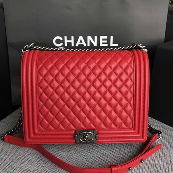 Boy Chanel Flap Shoulder Bag Red Original Sheepskin Leather A67087 Silver Boy Chanel Flap Shoulder Bag Red Original Sheepskin Leather A67087 Silver