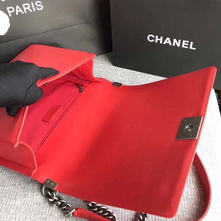 Boy Chanel Flap Shoulder Bag Red Original Sheepskin Leather A67087 Silver Boy Chanel Flap Shoulder Bag Red Original Sheepskin Leather A67087 Silver