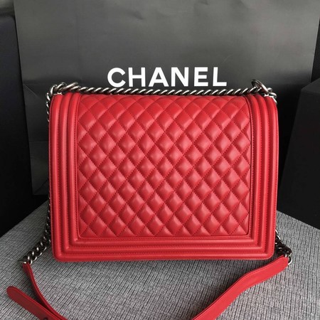 Boy Chanel Flap Shoulder Bag Red Original Sheepskin Leather A67087 Silver Boy Chanel Flap Shoulder Bag Red Original Sheepskin Leather A67087 Silver