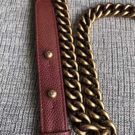 Boy Chanel Flap Shoulder Bag Wine Original Cannage Pattern A67087 Gold Boy Chanel Flap Shoulder Bag Wine Original Cannage Pattern A67087 Gold