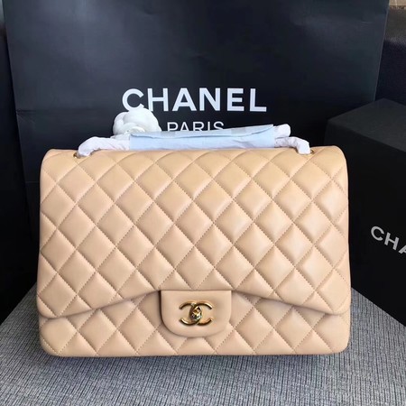 Chanel Maxi Quilted Classic Flap Bag Apricot Sheepskin Leather A58601 Gold Chanel Maxi Quilted Classic Flap Bag Apricot Sheepskin Leather A58601 Gold
