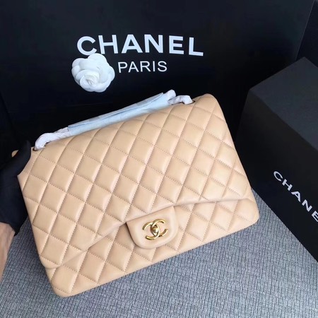 Chanel Maxi Quilted Classic Flap Bag Apricot Sheepskin Leather A58601 Gold Chanel Maxi Quilted Classic Flap Bag Apricot Sheepskin Leather A58601 Gold