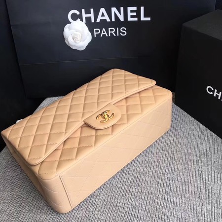 Chanel Maxi Quilted Classic Flap Bag Apricot Sheepskin Leather A58601 Gold Chanel Maxi Quilted Classic Flap Bag Apricot Sheepskin Leather A58601 Gold