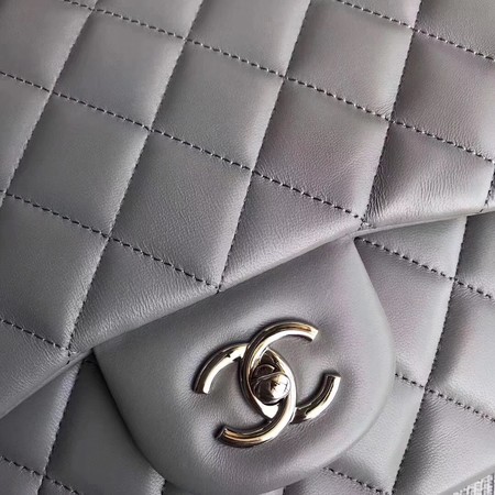 Chanel Maxi Quilted Classic Flap Bag Grey Sheepskin Leather A58601 Silver Chanel Maxi Quilted Classic Flap Bag Grey Sheepskin Leather A58601 Silver