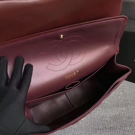 Chanel Maxi Quilted Classic Flap Bag Wine Sheepskin Leather A58601 Gold Chanel Maxi Quilted Classic Flap Bag Wine Sheepskin Leather A58601 Gold