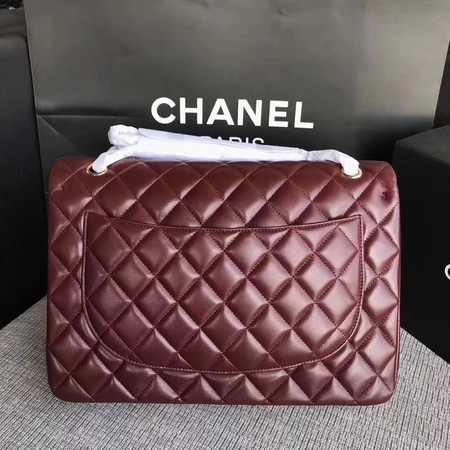 Chanel Maxi Quilted Classic Flap Bag Wine Sheepskin Leather A58601 Gold Chanel Maxi Quilted Classic Flap Bag Wine Sheepskin Leather A58601 Gold