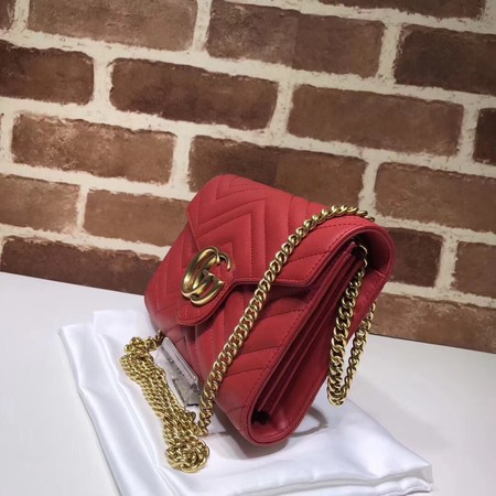 Gucci GG Marmont Matelasse mini Bag 474575 Red Gucci GG Marmont Matelasse mini Bag 474575 Red
