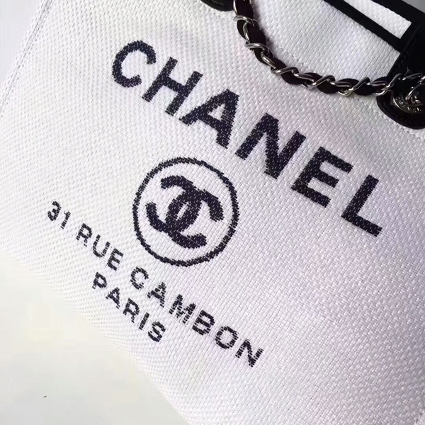 Chanel Medium Original Canvas Leather Tote Shopping Bag 66941C Chanel Medium Original Canvas Leather Tote Shopping Bag 66941C