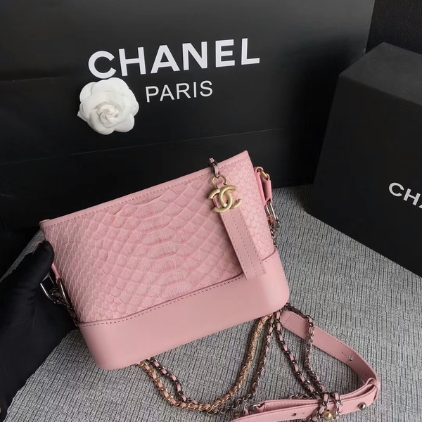 Chanel Gabrielle Mini Shoulder Bag Original Python Leather 8122A Pink Chanel Gabrielle Mini Shoulder Bag Original Python Leather 8122A Pink