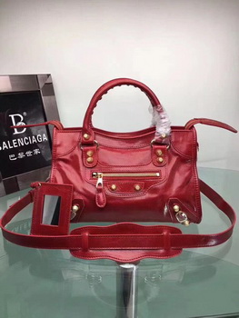 Balenciaga Giant City Gold Studs Handbag 084333 Red Balenciaga Giant City Gold Studs Handbag 084333 Red