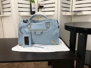 Balenciaga Giant City Gold Studs Handbag B084334 Light Blue Balenciaga Giant City Gold Studs Handbag B084334 Light Blue