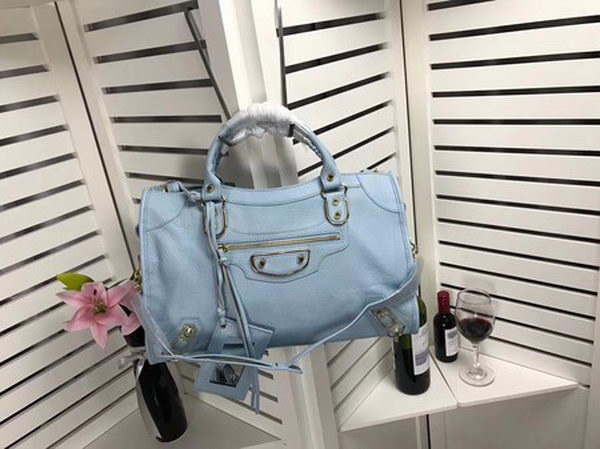 Balenciaga Giant City Gold Studs Handbag B084334 Light Blue Balenciaga Giant City Gold Studs Handbag B084334 Light Blue