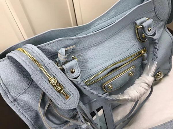 Balenciaga Giant City Gold Studs Handbag B084334 Light Blue Balenciaga Giant City Gold Studs Handbag B084334 Light Blue