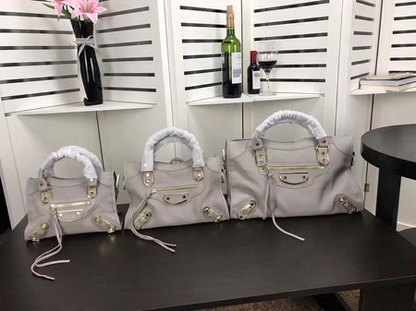 Balenciaga Giant City Gold Studs Handbag B084334 Light Grey Balenciaga Giant City Gold Studs Handbag B084334 Light Grey