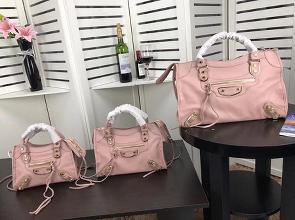 Balenciaga Giant City Gold Studs Handbag B084334 Pink Balenciaga Giant City Gold Studs Handbag B084334 Pink