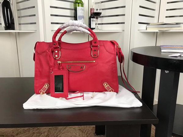 Balenciaga Giant City Gold Studs Handbag B084334 Red Balenciaga Giant City Gold Studs Handbag B084334 Red