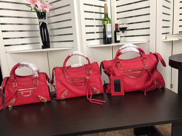 Balenciaga Giant City Gold Studs Handbag B084334 Red Balenciaga Giant City Gold Studs Handbag B084334 Red