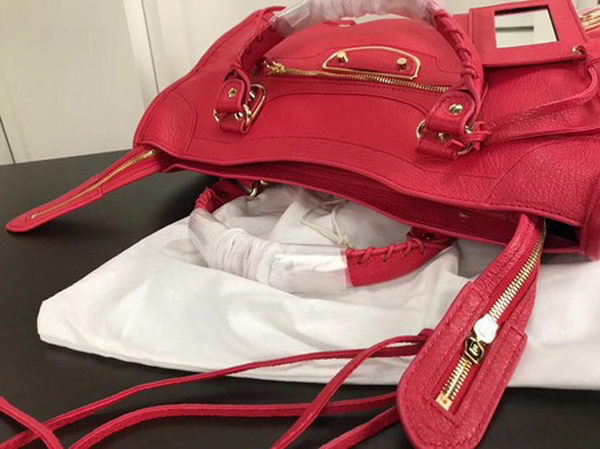 Balenciaga Giant City Gold Studs Handbag B084334 Red Balenciaga Giant City Gold Studs Handbag B084334 Red
