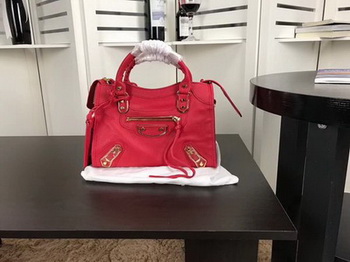 Balenciaga Giant City Gold Studs Handbag B084335 Red Balenciaga Giant City Gold Studs Handbag B084335 Red