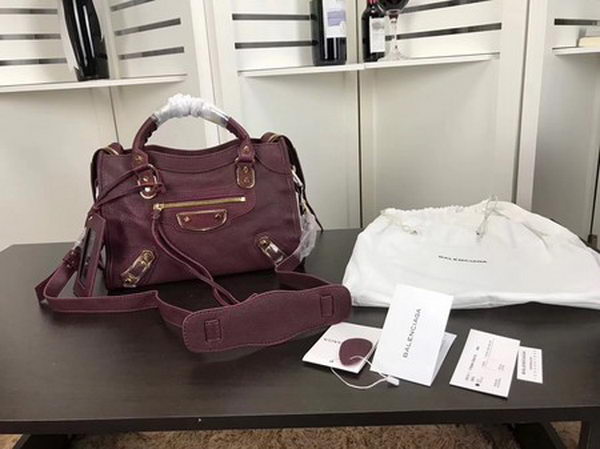 Balenciaga Giant City Gold Studs Handbag B084335 Wine Balenciaga Giant City Gold Studs Handbag B084335 Wine