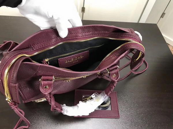 Balenciaga Giant City Gold Studs Handbag B084335 Wine Balenciaga Giant City Gold Studs Handbag B084335 Wine
