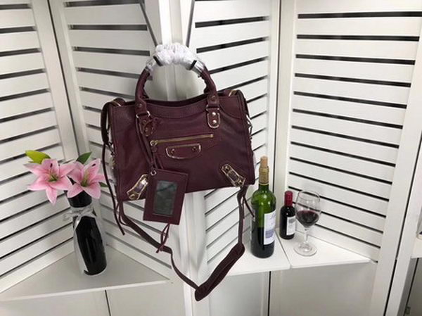 Balenciaga Giant City Gold Studs Handbag B084335 Wine Balenciaga Giant City Gold Studs Handbag B084335 Wine