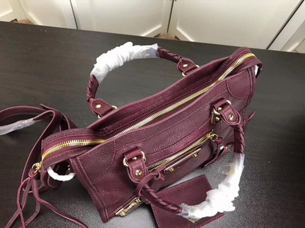 Balenciaga Giant City Gold Studs Handbag B084335 Wine Balenciaga Giant City Gold Studs Handbag B084335 Wine