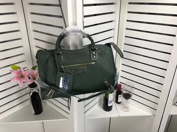 Balenciaga Giant City Gold Studs Handbag B084336 Green Balenciaga Giant City Gold Studs Handbag B084336 Green