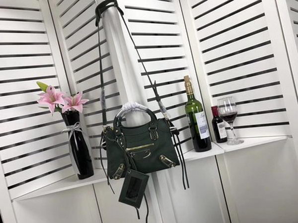 Balenciaga Giant City Gold Studs Handbag B084336 Green Balenciaga Giant City Gold Studs Handbag B084336 Green