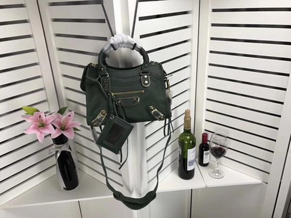 Balenciaga Giant City Gold Studs Handbag B084336 Green Balenciaga Giant City Gold Studs Handbag B084336 Green