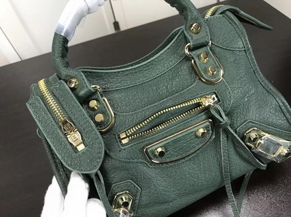 Balenciaga Giant City Gold Studs Handbag B084336 Green Balenciaga Giant City Gold Studs Handbag B084336 Green