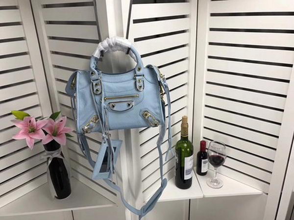 Balenciaga Giant City Gold Studs Handbag B084336 Light Blue Balenciaga Giant City Gold Studs Handbag B084336 Light Blue