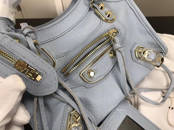 Balenciaga Giant City Gold Studs Handbag B084336 Light Blue Balenciaga Giant City Gold Studs Handbag B084336 Light Blue