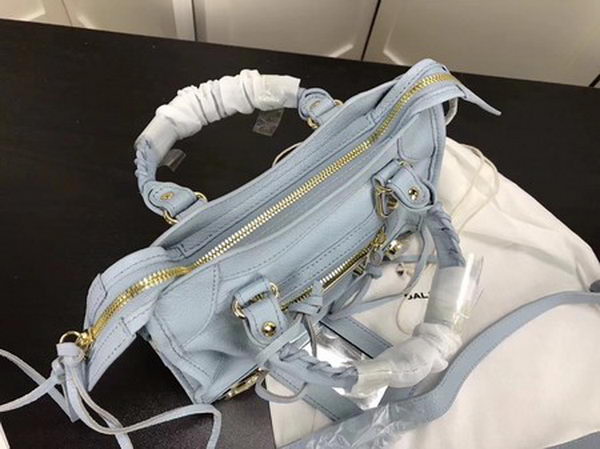 Balenciaga Giant City Gold Studs Handbag B084336 Light Blue Balenciaga Giant City Gold Studs Handbag B084336 Light Blue