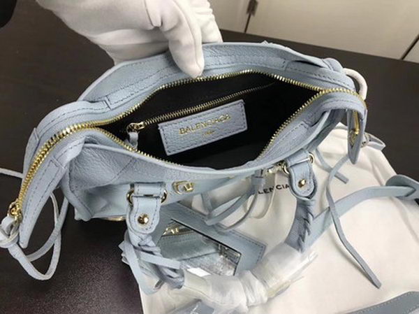 Balenciaga Giant City Gold Studs Handbag B084336 Light Blue Balenciaga Giant City Gold Studs Handbag B084336 Light Blue