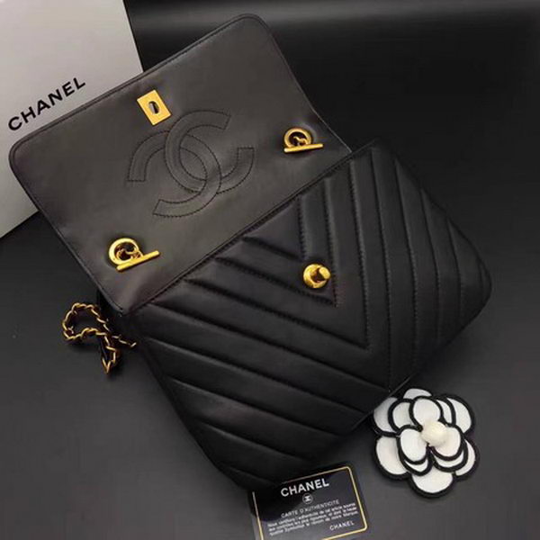 Chanel Classic Top Handle Bag Chevron Sheepskin Leather CHA2371 Black Chanel Classic Top Handle Bag Chevron Sheepskin Leather CHA2371 Black
