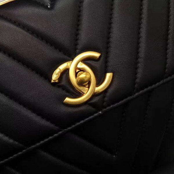 Chanel Classic Top Handle Bag Chevron Sheepskin Leather CHA2371 Black Chanel Classic Top Handle Bag Chevron Sheepskin Leather CHA2371 Black