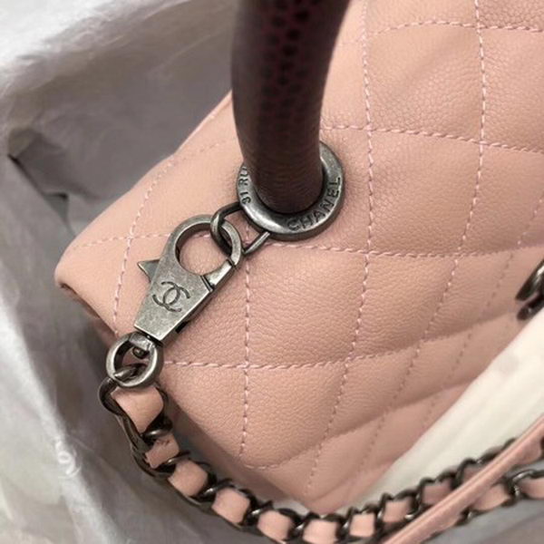 Chanel Classic Top Handle Bag Pink Cannage Pattern A92290 Red Chanel Classic Top Handle Bag Pink Cannage Pattern A92290 Red