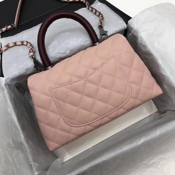 Chanel Classic Top Handle Bag Pink Cannage Pattern A92290 Red Chanel Classic Top Handle Bag Pink Cannage Pattern A92290 Red